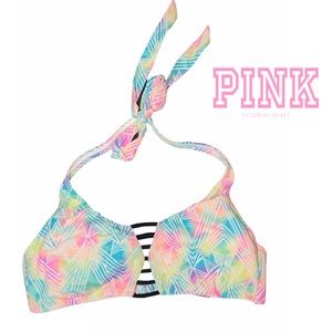 PINK colourful bikini top in L